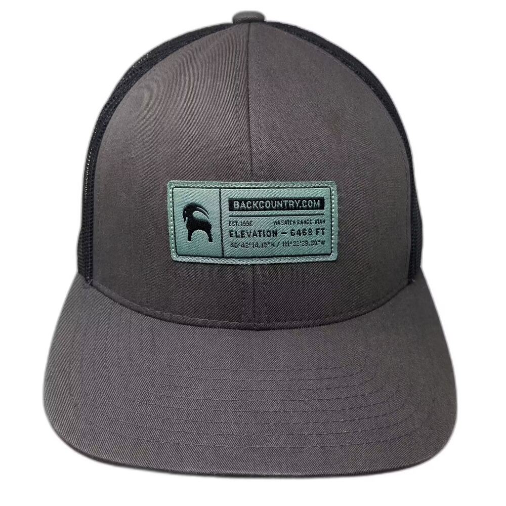 Backcountry Trucker Hat Gray Black One Size Snapback Mesh Patch Wasatch Range